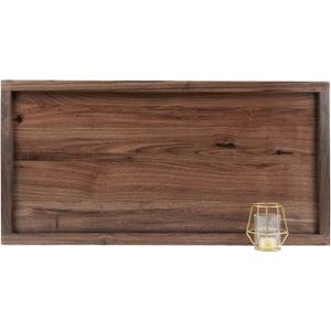 30 x 15 Inches Large Rectangle Black Walnut Wood Ottoman Tray, Serve Tea, Coffee Classic Wooden Decorative Walnut Serving Tray (30x15 Inch)