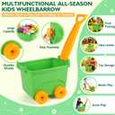 Kids Gardening Set, Outdoor Toys with Wheelbarrow and Kids Garden Tools, Toddler Gardening Set with Repotting mat, Gloves, Apron, Watering Can, Pretend Play Learning Toys for Kids Boys and Girls 3-8