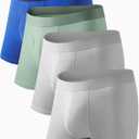 Auxo Mens Underwear Boxer Briefs With Pouch Modal Mesh Breathable Underwear No Riding Up Moisture Wicking 4 Pack (XXL)