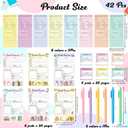 L1rabe Back to School Book Review Set - 24 Coloful Book Review Bookmarks 6 Mini Sticky Notes 6 Notepads 6 Pens for Student Lover Reader Bookworm Bookish Gifts, Review Tracker Reading Log Page Marker, 3x3 inches