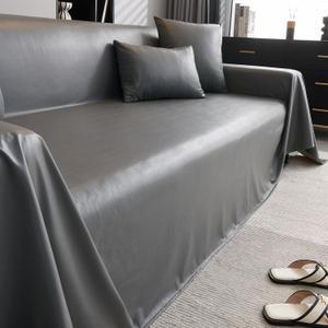 vctops Waterproof Faux PU Leather Sofa Covers for Sectional Sofa Vintage Couch Cover for Dogs Loveseat Covers Futon Cover L Shaped Cover Wipeable Couch Protector (Dark Grey,71"x71")