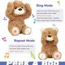 Hopearl Peek A Boo Bear Interactive Repeats What You Say Plush Teddy Bear Toy Musical Singing Talking Stuffed Animal Adorable Electric Animate Gift for Toddlers, Brown, 11''