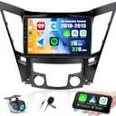 [2+32G] Android 13 Car Stereo for Hyundai Sonata 2010-2015 with Wireless Carplay&Android Auto,9'' Car Radio with Mirror Link,Bluetooth,EQ,FM/RDS,WiFi,1080P,GPS,SWC+AHD Backup Camera
