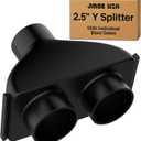 Jmoe USA 2.5 Inch Shop Vac Y Connector Splitter With Individual Blast Gates | Dust Collection Hose Splitter | Fits Ridgid, Craftsman, and Most Wet Dry Vacuums