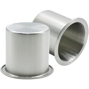 Anxingo 2 Pcs Stainless Steel Cup Holder, Silver Poker Table Drink Holder, Drop-in Cup Drink Holder for Yacht Boats RV Cars and Trucks
