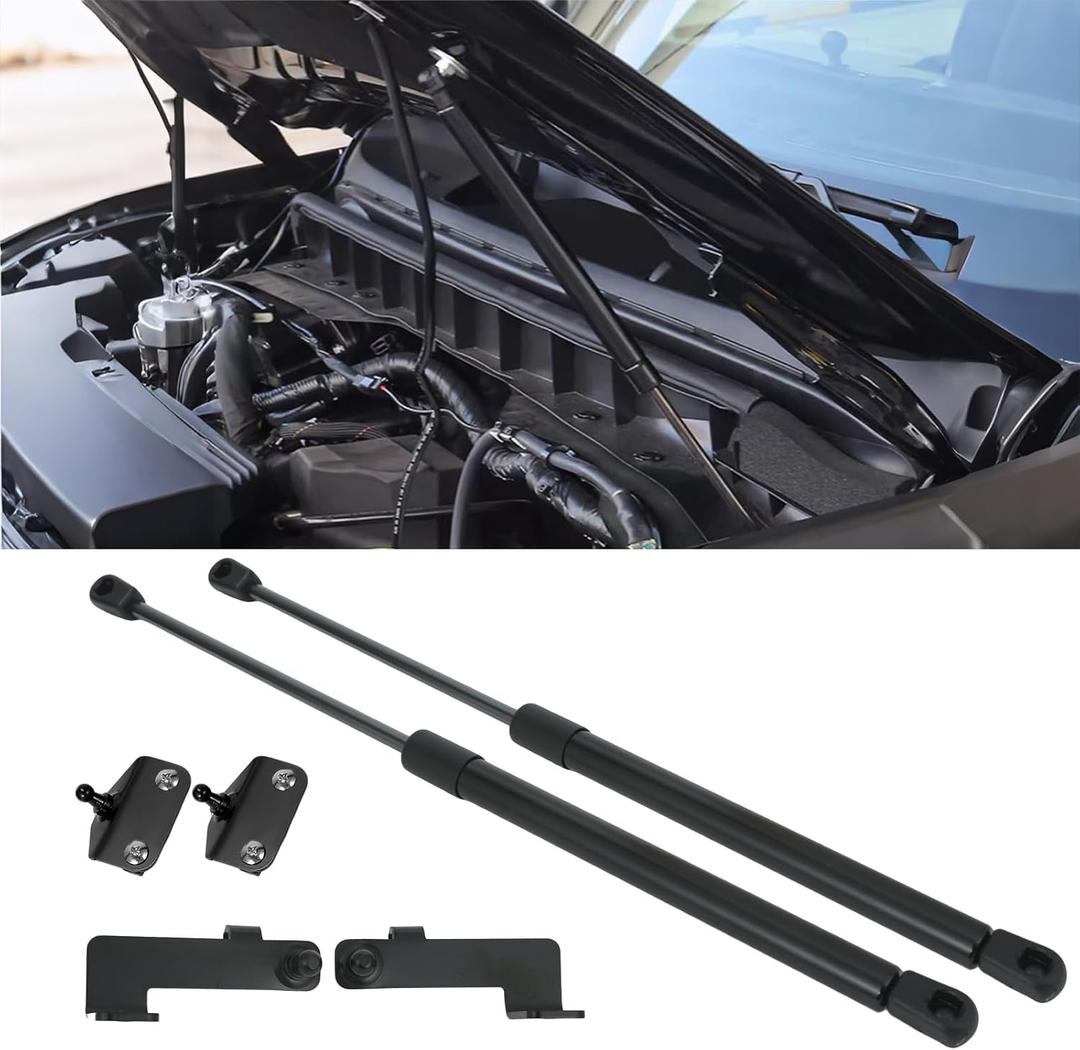 Front Hood Struts Lift Support Kit Compatible with Wrangler Jl 2018-2024 2025 & Compatible with Gladiator Jt 2020-2025, Quick Hood Lift Support Struts Assist Kit 1 Pair