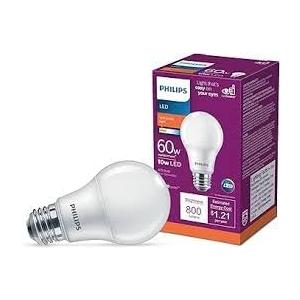 PHILIPS LED 40W A19 4-Pack Ultra Definition Soft White (2200K) 450 Lumen (5W = 40W) Dimmable Frosted Flicker-Free Light Bulbs