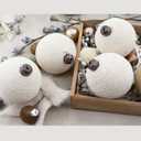 12PCS White Rustic Burlap Christmas Ornaments, 3.15" Handmade Jute Rope Balls, Farmhouse Christmas Tree Decorations, Boho Natural Hanging Ornaments for Holiday, Party & Home Dcor (White)