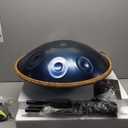 Handpan 22 inch D Minor Kurd Handpan 9 Notes Handpan Drum Instrument for Professional Performance, 440HZ Sound Handpan Drums for Adults (Blue)