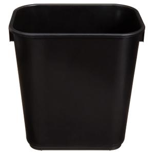 Amazon Basics Small Rectangular Commercial Office Wastebasket, Easy to Clean, 3 Gallon, Black, 2-Pack