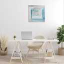 Blue Layered Squares Abstract, 24 x 24 Inch Canvas Wall Art