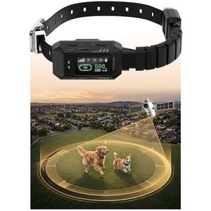 Wireless Dog Fence & GPS Dog Collar - Invisible Fence with Extenal Antenna, Shock Collar for Boundary Training, Stable Signal, Adjustable Range up to 9999ft, IPX7 Waterproof & Rechargeable, Keep Safe