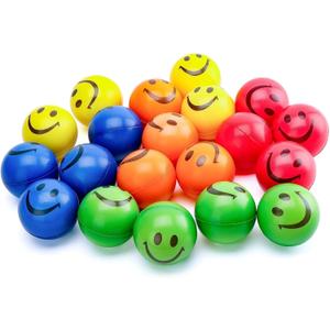 LovesTown 20 PCS Squeeze Toys, 2.5 Inch Smile Face Stress Balls Office Sensory Fidget Toys for Desk Adults Kids Stress Relief Gifts for Coworker Colleague Classroom Prize Goodie Bag Stuffer (Small)