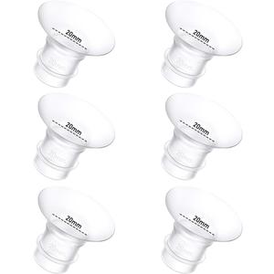 6Pcs Breast Pump Flange Insert 20mm Compatible with Momcozy/Spectra/Medela/eufy/Elvie/Lansinoh/Paruu P10 Breast Pump, Fit for Momcozy M5/M9/M6/V2 Pro/V2 pro/S12 Pro/eufy E10 S1 S1 Pro, 24mm Flange