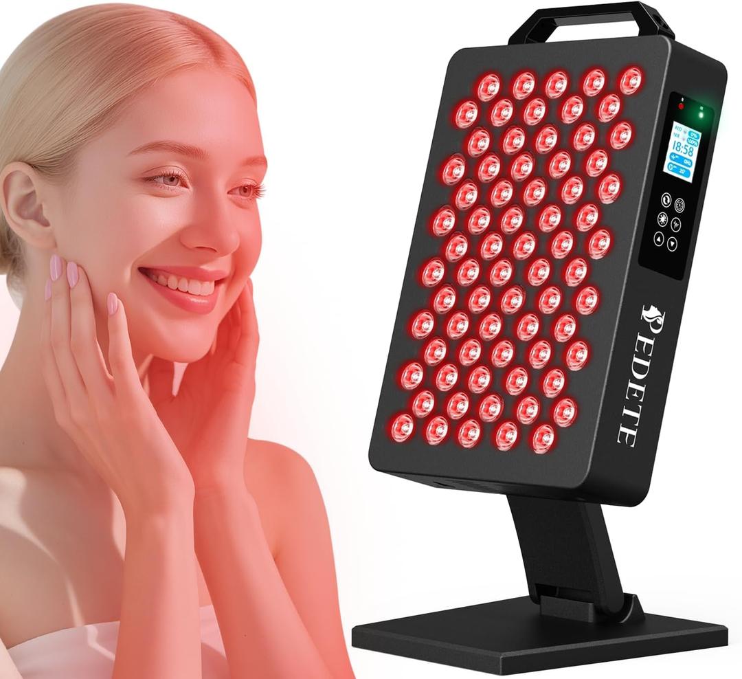 Red Light Therapy for Face and Body, 630nm 660nm 810nm and 850nm Near Infrared Light Therapy Panel, 70 Dual Chip LEDs, High Power LED Light Therapy Device for Skin Care, Sleep, Pain Relief. M70 (Black)
