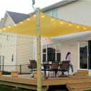 Patio Sun Shade Sail Canopy, 6' x 10' Rectangle Shade Cloth UV Block Sunshade Fabric - Outdoor Cover Awning Shelter for Pergola Backyard Garden Yard (Sand Color)