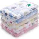 1 Pack 3 Blankets Super Soft Fluffy Premium Cute Elephant Pattern Pet Blanket Flannel Throw for Dog Puppy Cat Blue/Pink/Yellow Small(23x16 inch)