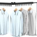 Bakala Clothes Drying Rack Foldable, Laundry Drying Rack Clothing Wall Mounted, Clothing Racks for Hanging Clothes, Heavy-duty Space Saving Hanger, Retractable, Expandable, Collapsible, 64" (Hooks, Black)