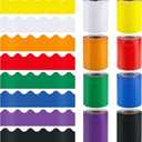 Zhanmai 590ft Classroom Bulletin Board Borders Sets, 12 Rolls Borders for Bulletin Board Scalloped Trims Decoration for Fall School Office Chalkboard Whiteboard Poster Decor(Boho Color)