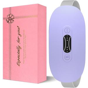 LISACOOL Portable Ccordless Heating Pad for Period Cramps Electric Waist Belt Device Portable Heatings Pad with 3 Heat Levels and 3 Massage Modes Birthday Gifts for Women and Girls (Purple)