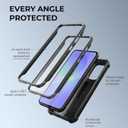 Dexnor for Samsung Galaxy A36-5G Case, [2 Front Frame] [Built-in Magnetic Slide Camera Cover & Kickstand] Heavy Duty Protection Shockproof Phone Case with Screen Protector, 6.7 inch Black