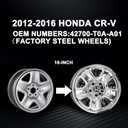 16" Wheel Skins for 2012-2016 Honda CR-V, Snap-On Hubcaps, ABS Alloy Wheel Covers, Durable Replacement Rim Covers, Set of 4