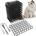 8.5 X 6.5 Inch Scat Mat for Cats with 12 Garden Staples & 12 Ties, 24 Pack Cat Deterrent Mat for Garden Fence & Animal Barrier
