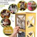 Stackable Bamboo Snack Drawer Organizer (2 Pack) – Pull-Out Storage Bins with Clear Acrylic Drawers – Pantry Storage for Snacks, Coffee Pods, Spices & K-Cups