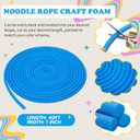 Frienda 1 Inch x 40 ft Blue Foam Noodles for Crafts Versatile Pool Noodles Foam Tubes Cylinder Rods for Modeling, DIY Arts and Crafts Supplies