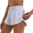 Aurefin Athletic Shorts for Women,Women's Quick Dry Workout Sports Active Running Track Shorts with Elastic and Zip Pockets (M)