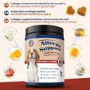 Pet Allergy Relief Chews 400PCs with Natural Collagen Drops Dual Formula for Itch Relief Skin Joint Health Coat Care Infused with Colostrum Probiotics Tasty Bites for All Dogs Cats Daily Consumption