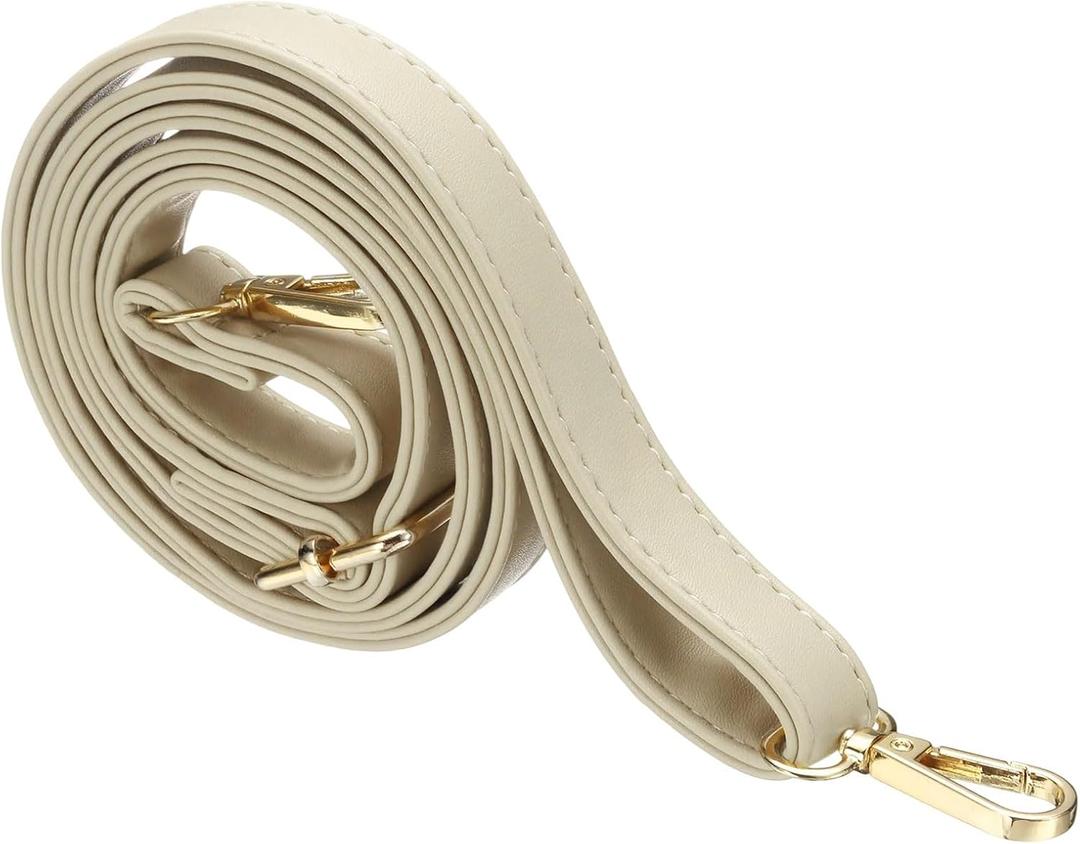 uxcell Leather Purse Strap Replacement Crossbody, 27.6-51.2 Inch Adjustable Bag Strap Purse Straps for Women Crossbody Bags Shoulder Bag Handbag, Beige