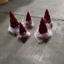 Thyle Burgundy Red 6 Pcs Velvet Christmas Tree Figurines - 6" 8" 10" 12" Winter Holiday Modern Cone Tabletop Decoration Set for Mantel Entryway Centerpiece Home Rustic Minimalist Tree Decor