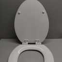 KOHLER Stonewood Quiet-Close, Elongated Toilet Seat Soft Close, Durable Wood, Easy Installation, Universal Fit, Home Essentials, White Finish, K-20466-0