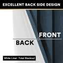 PrinceDeco 100% Blackout Curtains for Bedroom Sliding Door Curtain for Living Room Blackout Curtains 96 Inches Long Thermal Insulated Treatment Sliding Glass Door Insulation,W100 X L96 Inch, Navy