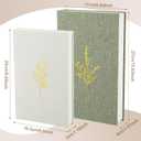 Cinnvoice Set of 2 Aesthetic Decorative Books Linen Boxes Enhance Your Coffee Table Bookshelf Mantle Decor Beautiful Fake Faux Books for Vintage Home Decoration Photo Storage(Sage Green Beige)