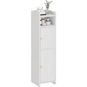 BEWISHOME Small Bathroom Cabinet, Bathroom Storage Cabinet with Adjustable Shelves & 2 Doors, Narrow Toilet Paper Cabinets, 7.9" D x 7.9" W x 31.5" H, for Small Spaces, White YYG03W