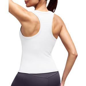Alaroo Workout Tops for Women Sleeveless Racerback Tank Tops (White, XL)