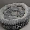 BALANCE Cat Bed Kitten Bed, Washable Round Cat Beds for Indoor Cats,Super Soft Plush Faux Fur Pet Bed for Puppy and Kitten with Anti-Slip Bottom, 20x20inch