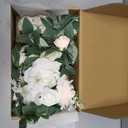 Ling's moment 2pcs White Wedding Artificial Floral Swag Welcome Sign Flowers Backdrop Garland Green for Ceremony Reception Door Wall Easel Home Decoration Entryway Faux Outdoor Board Table Decor