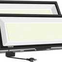 2 Pack 1000W LED Flood Light Outdoor,95000LM 6500K Daylight White Exterior Security FloodLight with Plug, IP66 Waterproof Commercial Lighting for Sports Fields,Parking Lots,Courts,Arena,Stadium