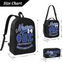 Lightweight Fraternity Backpack Gift Set Paraphernalia Durable 600D Oxford Backpack with Lunch Bag Pencil Case (Blue, One Size)