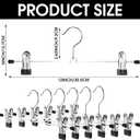 Weysat 50 Pack Pant Hangers with Clips Adjustable Metal Pants Skirt Hangers Bulk for Space Saving Heavy Duty for Clothes Jeans Closet Organizer, Silver and Black
