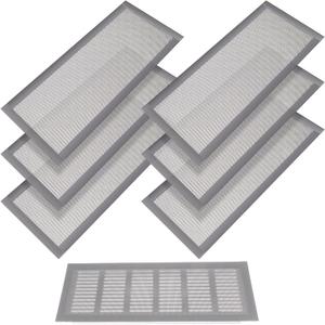 Shappy Magnetic Floor Vent Covers Air Vent Screen Register Trap Magnetic Floor Register Mesh Covers Rectangle PVC Mesh Cover for Wall Ceiling Floors Catch Debris Hair Insect(4 x 10 Inch,Gray)