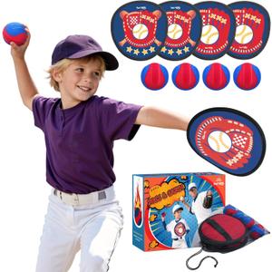 Toss and Catch Ball Game Set for Kids,Easter Basket Stuffers Outdoor Games for Family, Toddler Baseball Glove & Catch Ball Toys, for Ages 3 4 5 6 7 8-12 Year Old