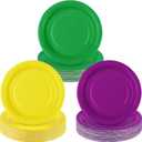 Norme 170 Pcs Summer Disposable Paper Plates 6/7/9 Inch Colorful Dessert Plates Tableware for Dinner Summer Home Weddings Birthday Party Supplies