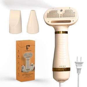 Pet Steam Brush Grooming Dryer for Dogs & Cats  3-in-1 Grooming Tool with Gentle Steam, 600W Motor, Deshedding, Drying & Fur Fluffing for All Coat Types