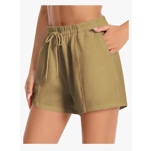 Women's Athletic Shorts with Pockets, 3.7" Sweat Shorts Women, Summer Workout Elastic Running Shorts L