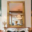 TRAHOME 24"x36" Vintage Gold Baroque Wall Mirror, Ornate Antique Style Decorative Mirror for Entryway, Living Room, Fireplace Mantel, Hallway