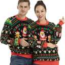 Unisex Women's Ugly Christmas Sweater LED Light Funny Novelty Knit Pullover (XL)